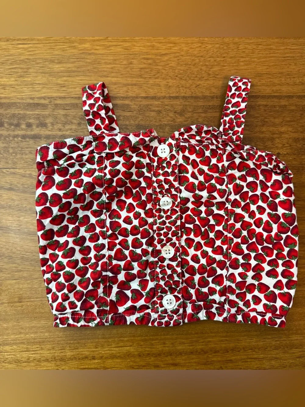 Bundle (2) Girls Pink Eyelet Top + Strawberry Print Size 8